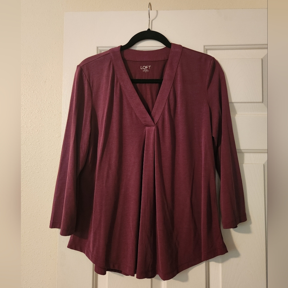 Loft Burgandy Top Medium